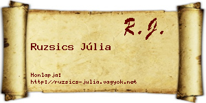 Ruzsics Júlia névjegykártya