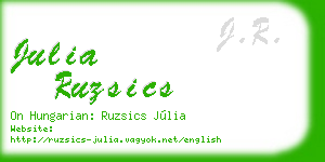 julia ruzsics business card